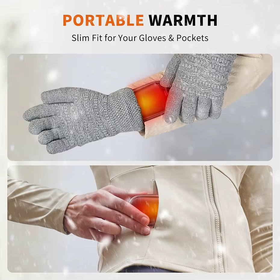 Hand Warmers Rechargeable 2 Pack Magnetic 3 Settings Fast Heating Electric Portable Pocket Heater for Women Men Outdoor Camping